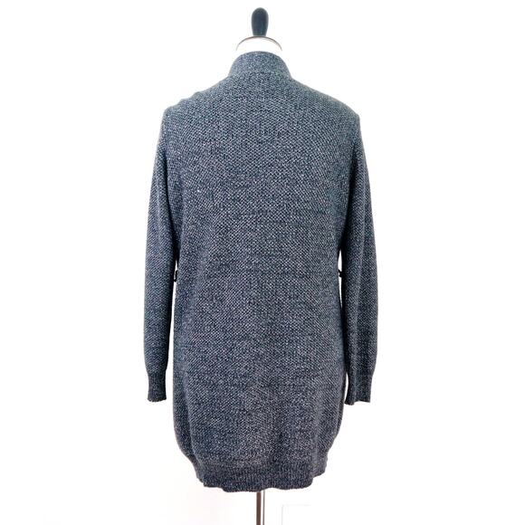 Victoria's Secret Size M Shimmer Knit Open Front Cardigan Black Silver - Picture 4 of 11